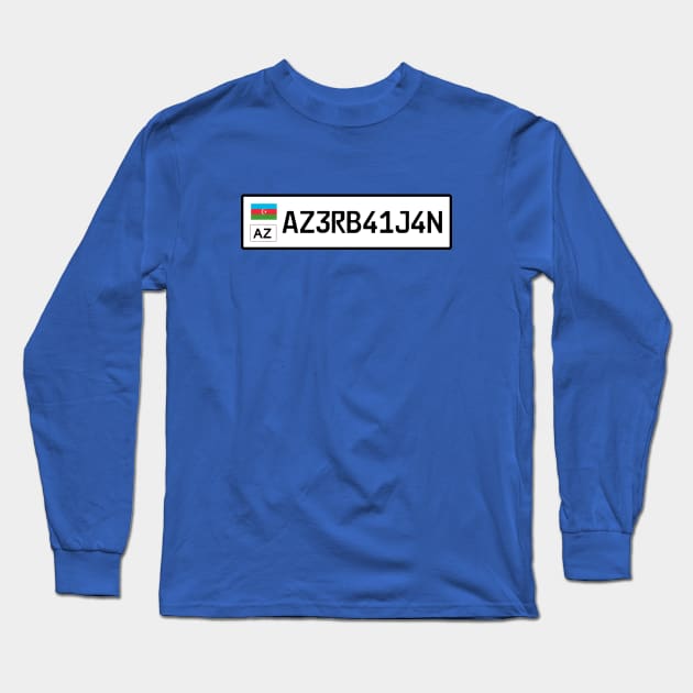 Azerbaijan car license plate Long Sleeve T-Shirt by Travellers